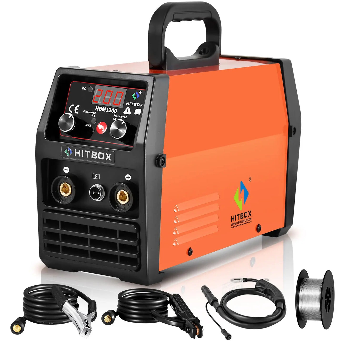 HITBOX Mig Welding Machine Synergy HBM1200 Semi-Automatic 3 in 1 Inverter Tig Argon Arc MIG Gas-Less Soldering Welder 110V 220V