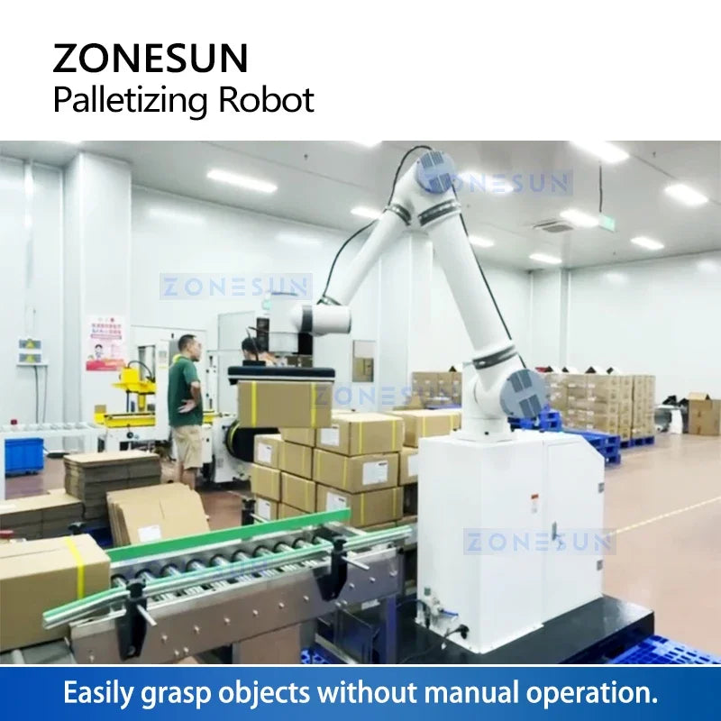 Zonesun ZS-MD20A Automated Robotic Palletizer Articulated Robot Arm Case Palletizer Manufacturer