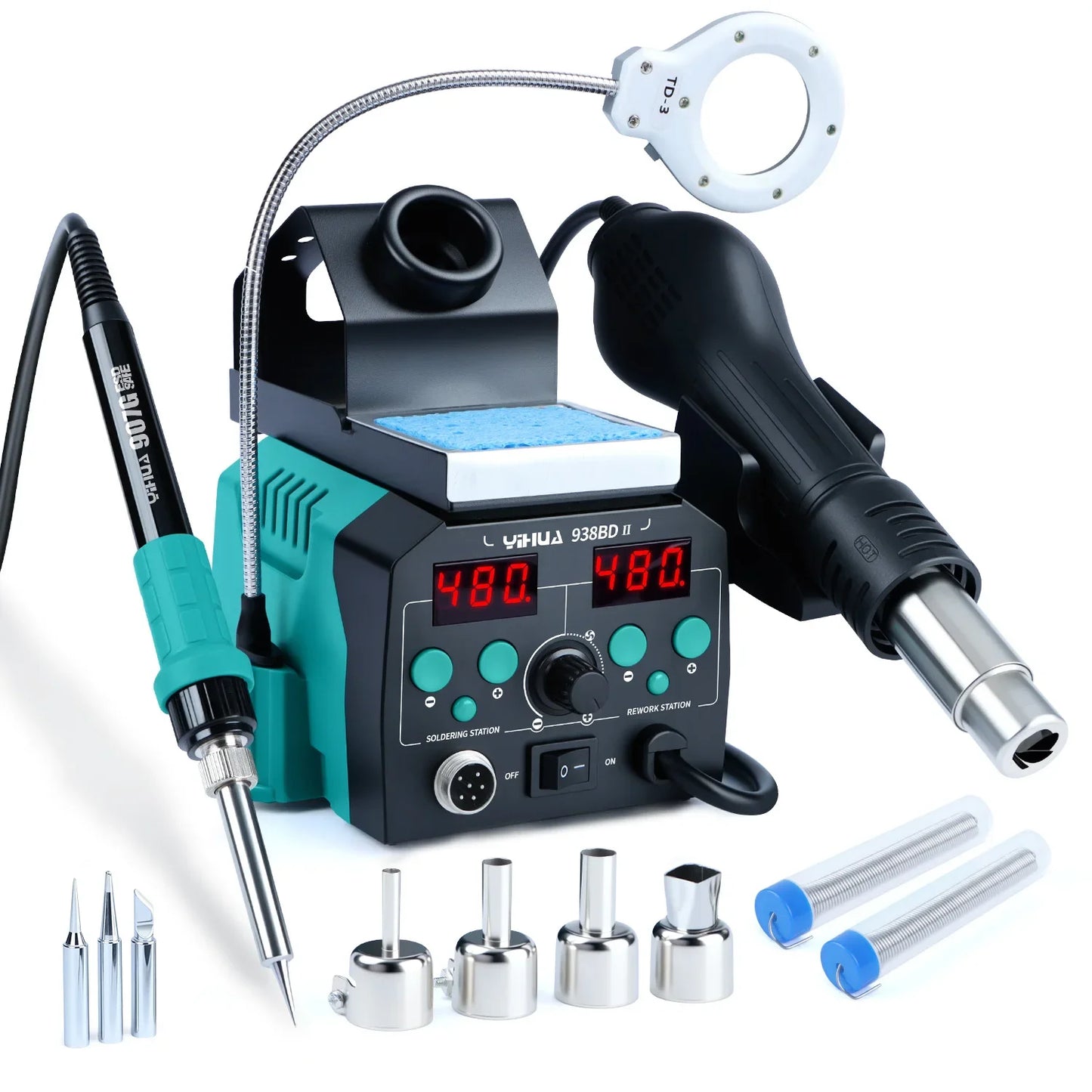 YIHUA 8786D Soldering Iron Hot Air Soldering Station DIY Digital Rework Station Phone Repair BGA SMD Solder Tool Welding Station