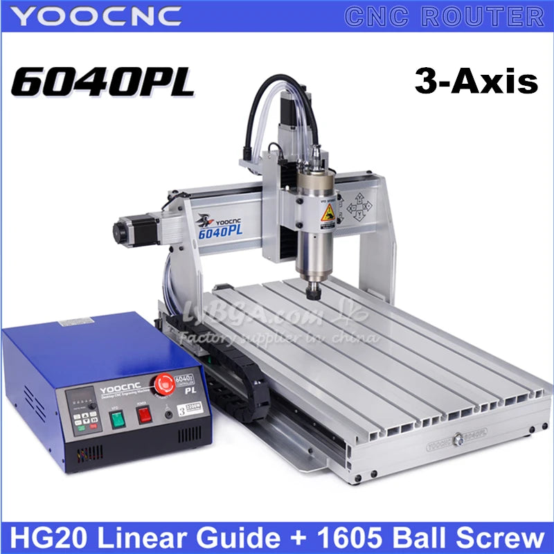 Linear Guide HG20 Metal Engraving Machine 6040 2200W Wood CNC Router 1500W PCB Cutting Machine With Sink