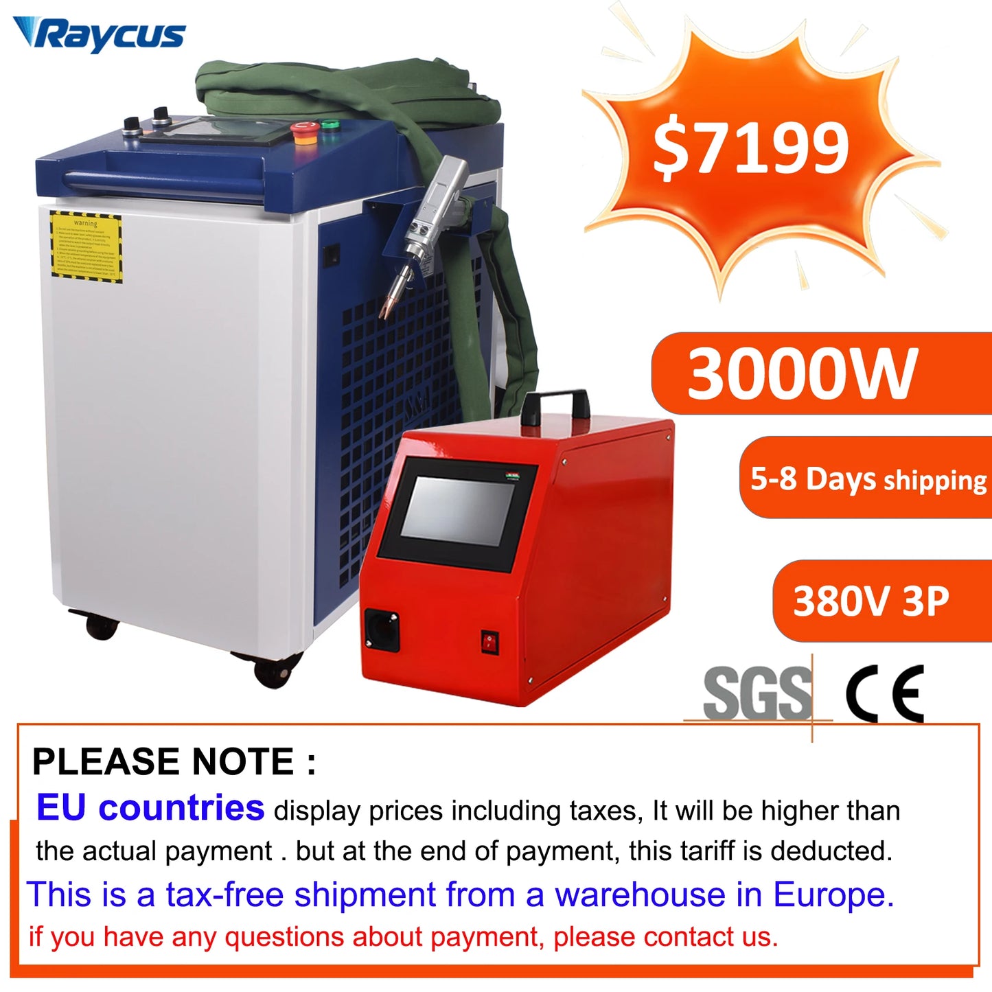 Raycus 3000W Laser Cleaning Machine 4 in 1 Fiber Laser Welding Cleaning Cutting Machine Portable Handheld Laser Welder For Metal