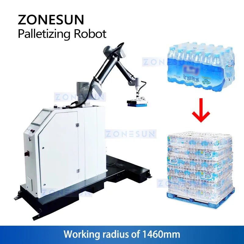 Zonesun ZS-MD20A Automated Robotic Palletizer Articulated Robot Arm Case Palletizer Manufacturer