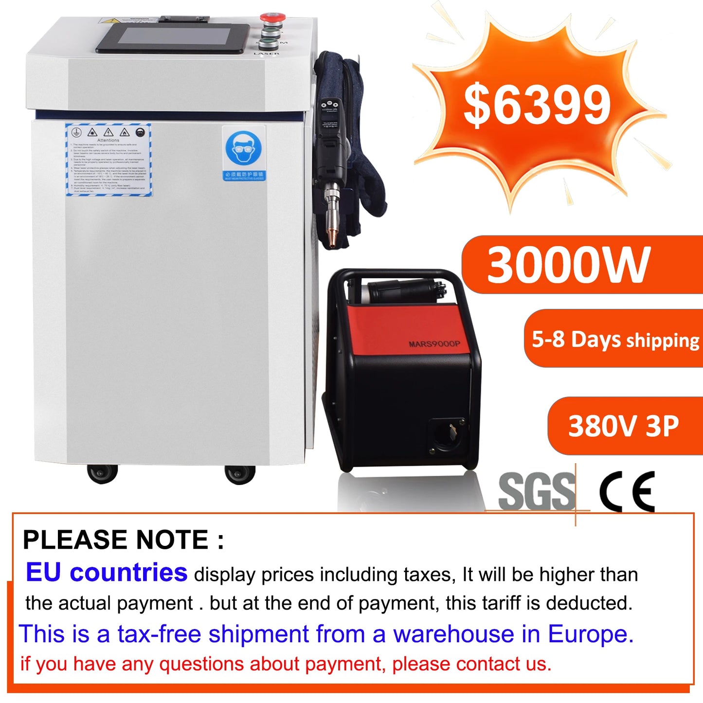 2000W 4 in 1 Laser Welding Cleaning Cutting Soldering Machine for All Metal 3000W 1500W Handheld Fiber Laser Welder EU US Stock