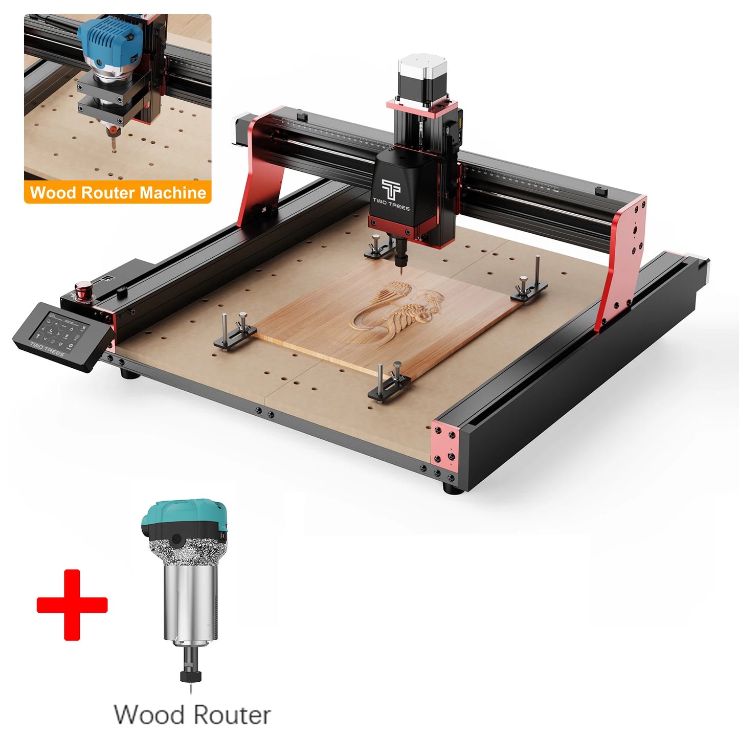 Twotrees TTC450 PRO 3-Axis/4-Axis CNC Router Milling Cutting Machine GRBL Laser Engraver For Wood Acrylic PCB PVC MDF Metal