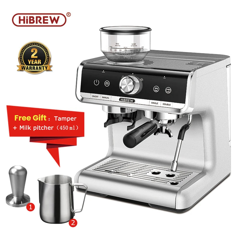 HiBREW Barista Pro 20Bar Bean to Espresso,Cafetera Commercial Level Coffee Machine with Full Kit for Cafe Hotel Restaurant H7