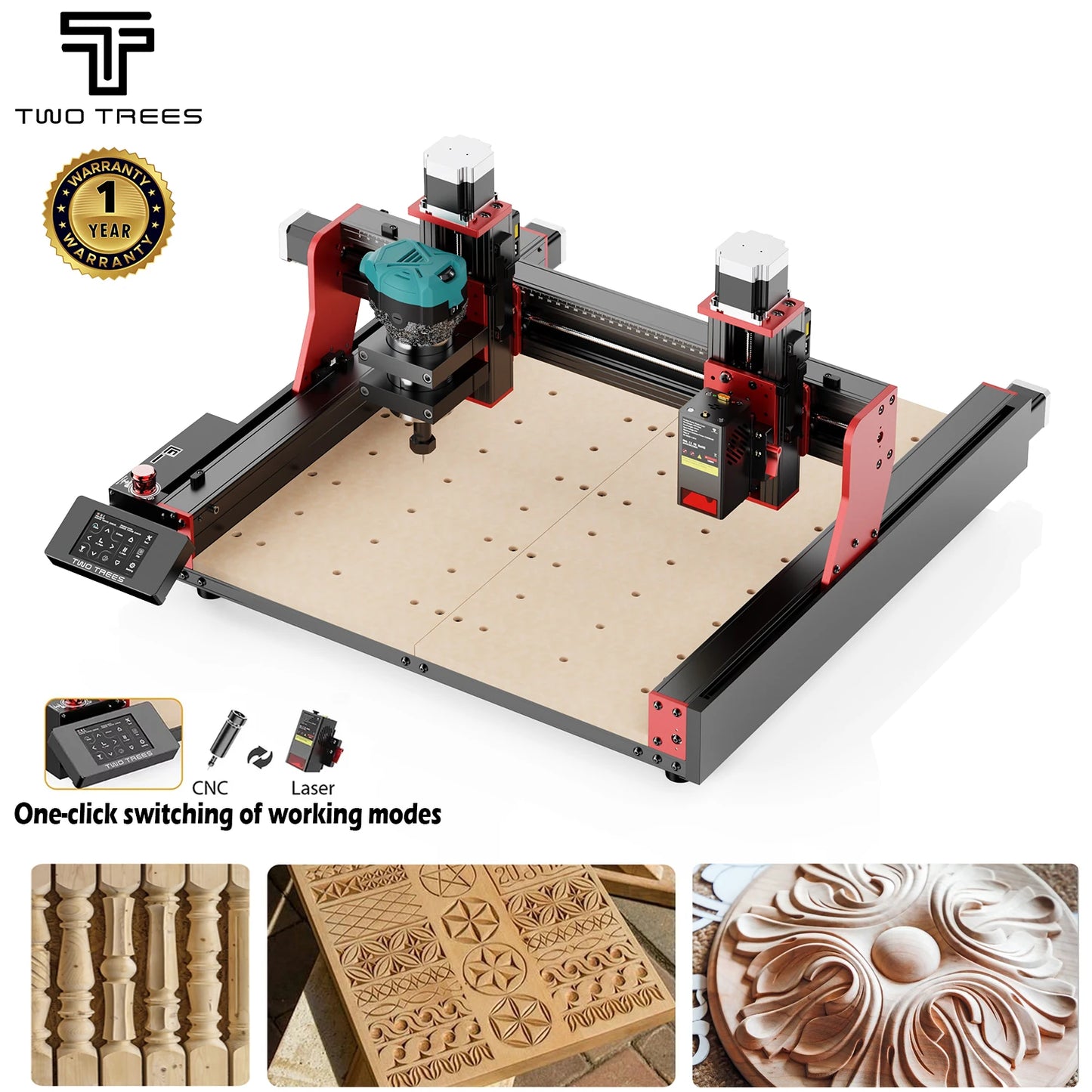 TWOTREES TTC450 Pro CNC Machine 4Axis Metal Cutting Machine For CNC Router Machine And Laser Engraving Cutting Wood GRBL Control