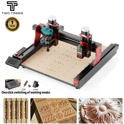 TWOTREES TTC450 Pro CNC Machine 4Axis Metal Cutting Machine For CNC Router Machine And Laser Engraving Cutting Wood GRBL Control