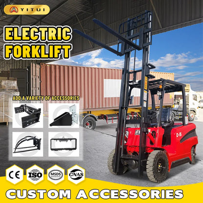 Multifunctional Electric Forklift 2 Tons Four Wheel Construction Site Loading And Unloading Forklift Customized