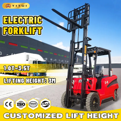 Multifunctional Electric Forklift 2 Tons Four Wheel Construction Site Loading And Unloading Forklift Customized