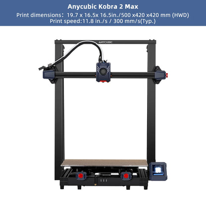 ANYCUBIC Kobra 2 MAX FDM Large Format 3D Printer Build Size With 500*420*420mm 500mm/s Maximum Print Speed Smart APP Control