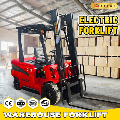 Multifunctional Electric Forklift 2 Tons Four Wheel Construction Site Loading And Unloading Forklift Customized