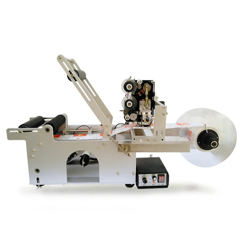 Semi Automatic LT-50D Labeling Machine Round Bottle 130mm Width Electric Plastic Bottle Label Sticker Small Production 100W