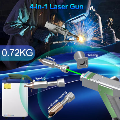 3000W Raycus 4 in 1 Laser Welding Cleaning Cutting for Metal Double Pendulum Laser Welder with Dual Wire Feeder Machine EU Stock