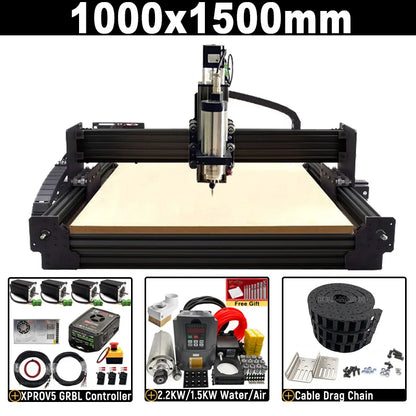 BulkMan3D Latest V2.2 WorkUltra CNC Router Machine 4-Axis xPRO V5 GRBL 2.2KW Precise CNC Milling Engraver for Wood Metal Acrylic