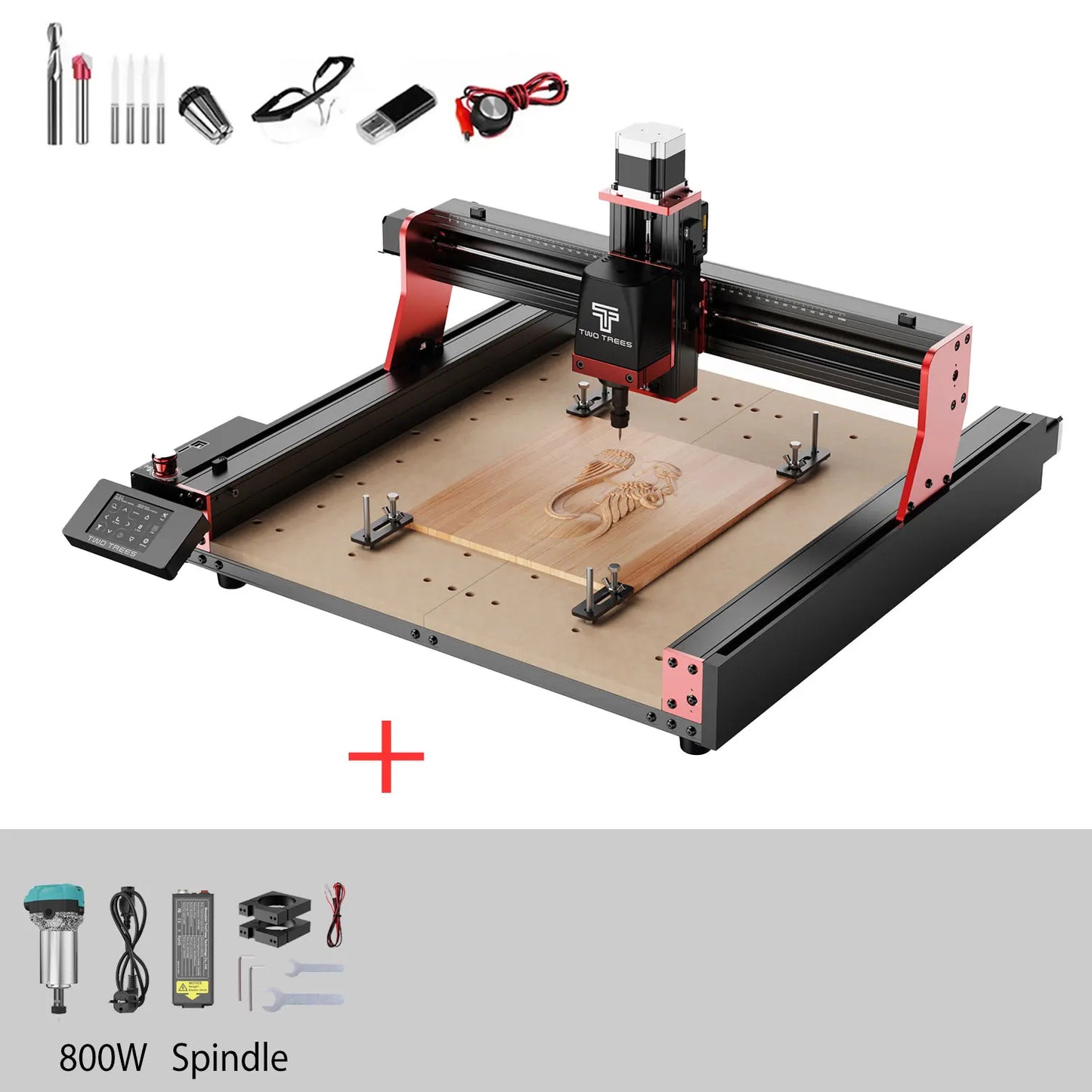 TWOTREES TTC450 Pro CNC Machine 4Axis Metal Cutting Machine For CNC Router Machine And Laser Engraving Cutting Wood GRBL Control