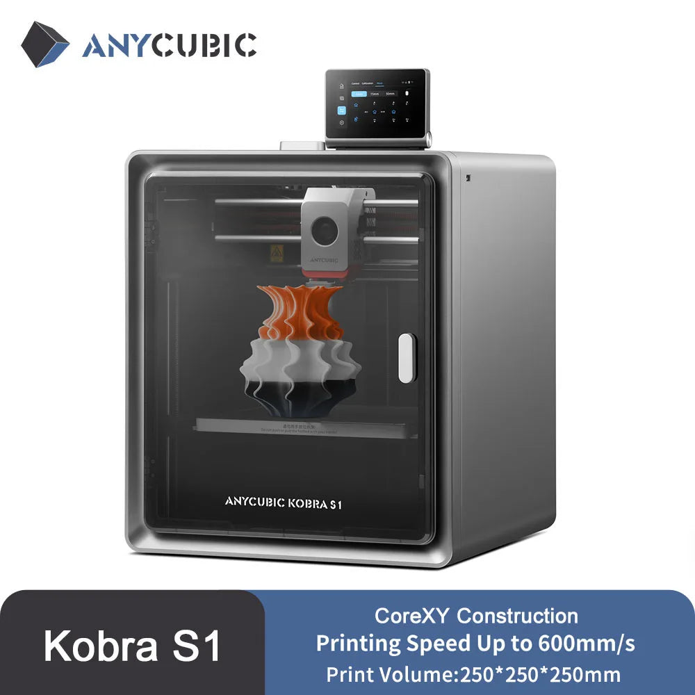 Anycubic Kobra S1 Speedy 3D Printer Up to 600mm/s High Speed Printing Auto Leveling CoreXY Structure Direct Extruder