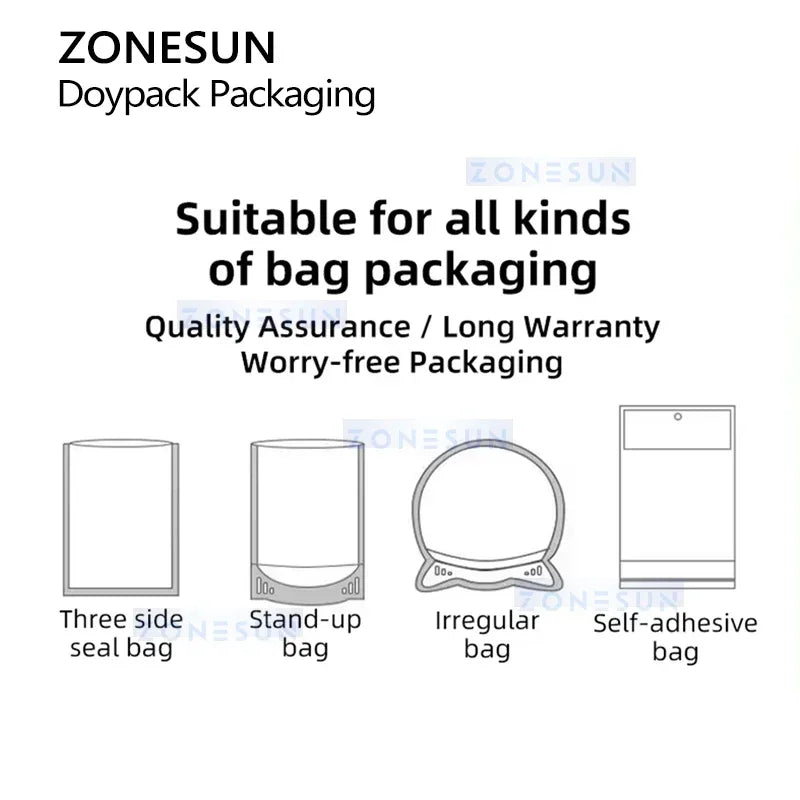Zonesun Doypack Packaging Machine Automatic Liquid Pouch Filling and Sealing Machine Piston Filler ZS-FSGT1