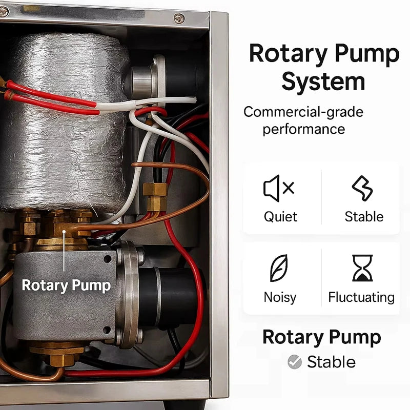 CAFOVO E003 9Bar Commercial Espresso Machine Dual Boiler Rotary Pump PID Control for Café Built-in flow Meter 220V 110V