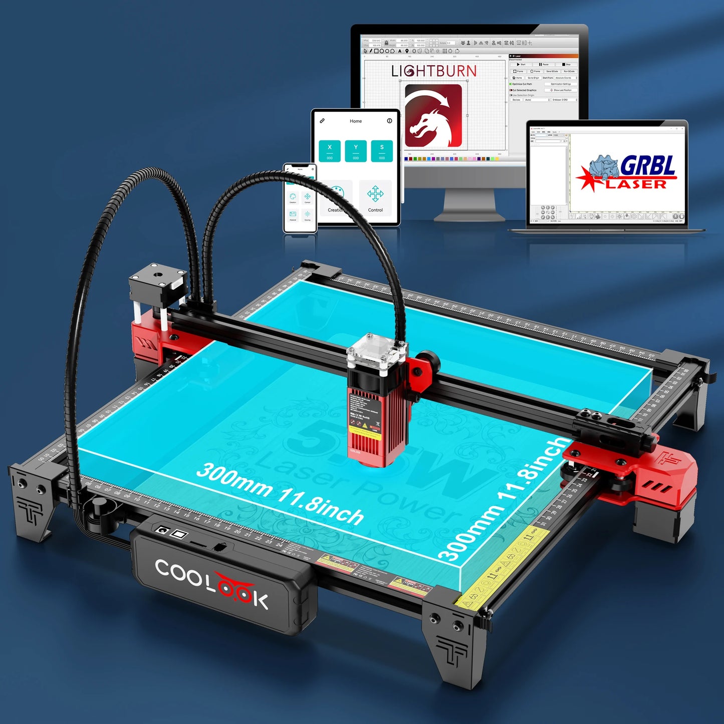 COOLOOK  CK1-55 Laser Engraving Machine Metal Laser tag DIY Tools Laser Cutting Machine Marking Machine for Wood Acrylic Leather