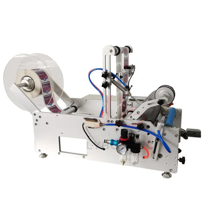 LY Semi-Automatic Round Bottle Labeling Machine Touch Screen Control Pneumatic Precision Labeler for Self-Adhesive High Quality