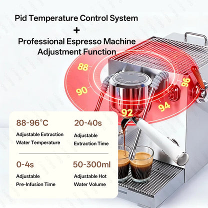 CAFOVO E120 9Bar Commercial Dual Boiler Espresso Machine ULKA Pump OPV System with OLED Display for Cafe Coffee Maker 220V