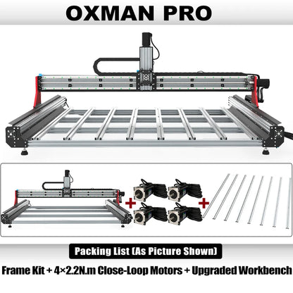 BulkMan3D OXMAN CNC Router Kit SFU1610 Ball Screw Dual Linear Rails 4-Axis Industrial Engraver for Metal Wood Acrylic Cutting