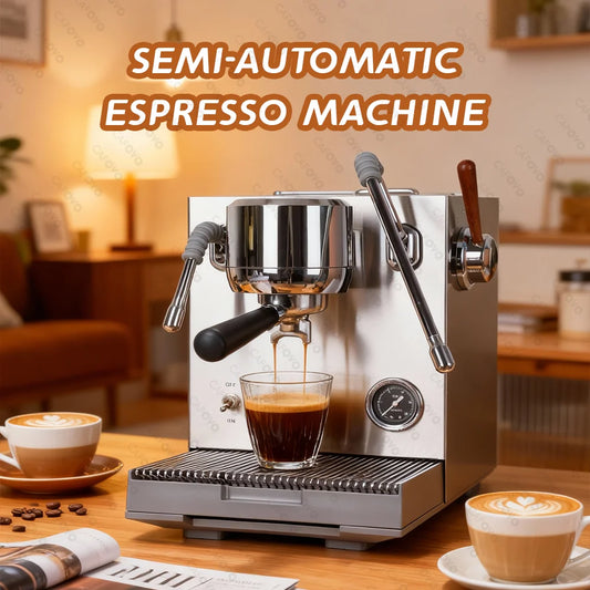 CAFOVO E120 9Bar Commercial Dual Boiler Espresso Machine ULKA Pump OPV System with OLED Display for Cafe Coffee Maker 220V