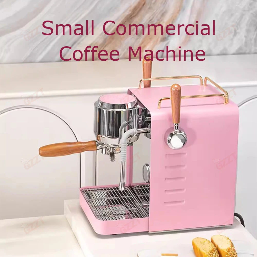 GZZT Mini Commercial Coffee Machine Semi-automatic Espresso Maker 2 Pump 2 Boiler Extract Coffee and Milk Foam at the same time