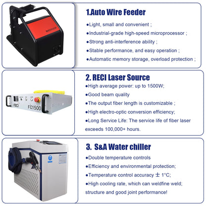 3000W 4 IN 1 Fiber Laser Welding Cutting Cleaning Soldering Machine 2000W 1500W Reci Handheld Fiber Laser Welder for All Metal
