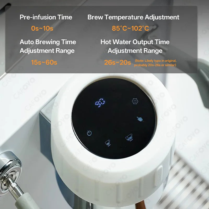 CAFOVO E110A Semi-automatic Espresso Machine Dual Pump Triple Heating Coffee Machine 3000W Commercial Coffee Maker 220V