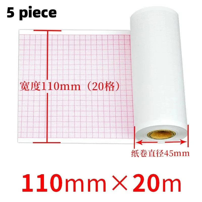 Recording Paper of Electrocardiogram ECG EKG Machine 50mm*20m/80mm*20/110mm*20m /210mm Electrocardiograph Thermal Printer Paper
