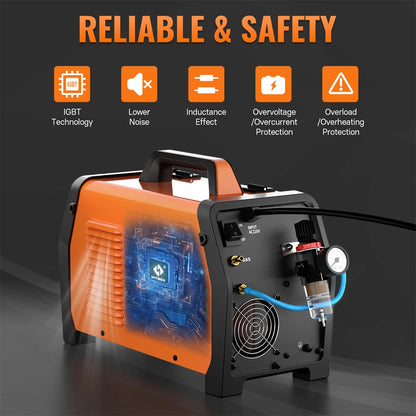 HITBOX 6 in 1 270A Aluminum Welding Machine MMA/Gas MIG/Gasless MIG/HF TIG/Cut Digital Screen 2T 4T Inverter Welder Stainless