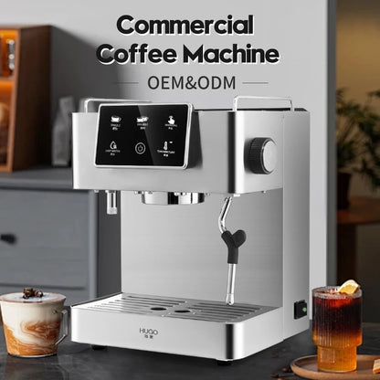 Commercial 15-Bar Semi-Automatic Espresso Coffee Maker - Large Stainless Steel Brewing Machine for Professional Cafes