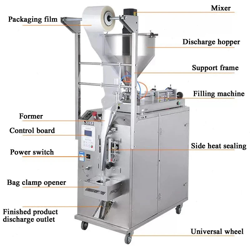 PBOBP Vertical Paste Packaging Machine Food Seal Bags Automatic Electric Food Sealer Packing Machine 220V 110V