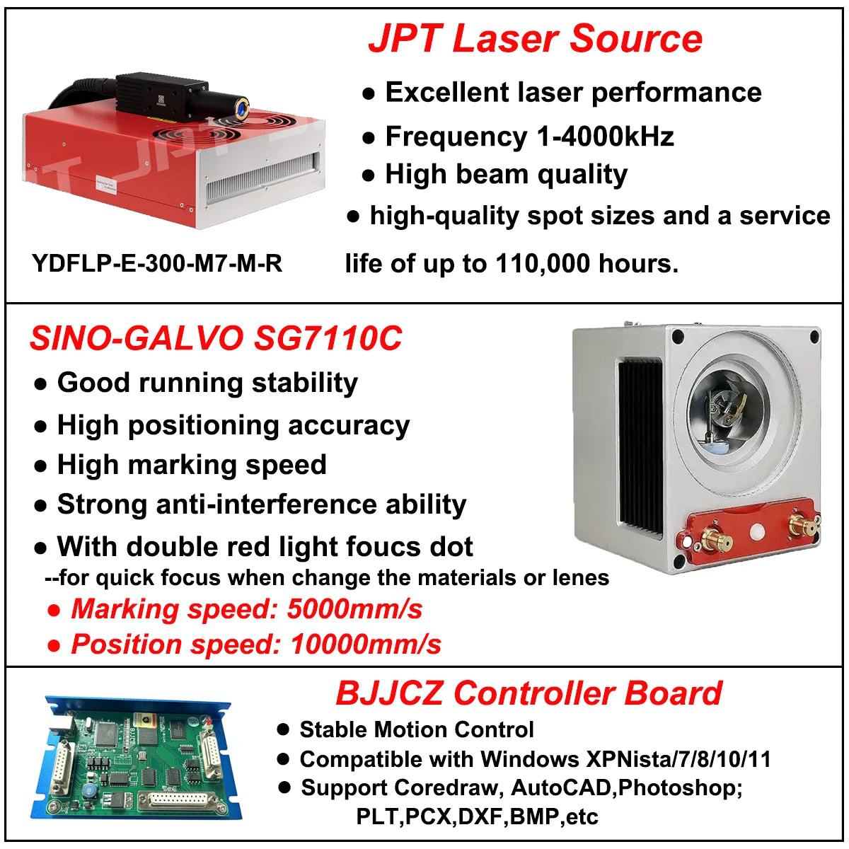 300W JPT Mopa Fiber Laser Marking Machine for Metal Cutting Welding Drilling Fiber Laser Deep Engraving Machine for Jewelry
