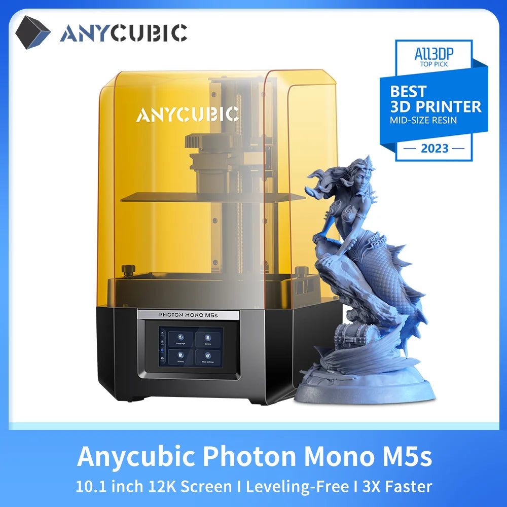 ANYCUBIC DLP SLA LCD 3D Printer High Speed 3D Resin Printer Photon Mono 4, M5s Pro, M7 Pro, M7, D2&Wash Cure Machine