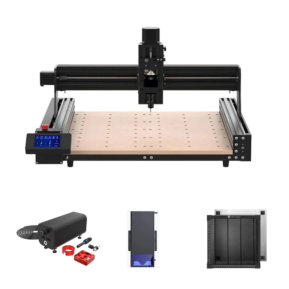 Twotrees TTC450 CNC Router Milling Cutting Machine GRBLLaser Engraver For Acrylic PCB PVC Metal Aluminum 500W Spindle Motor