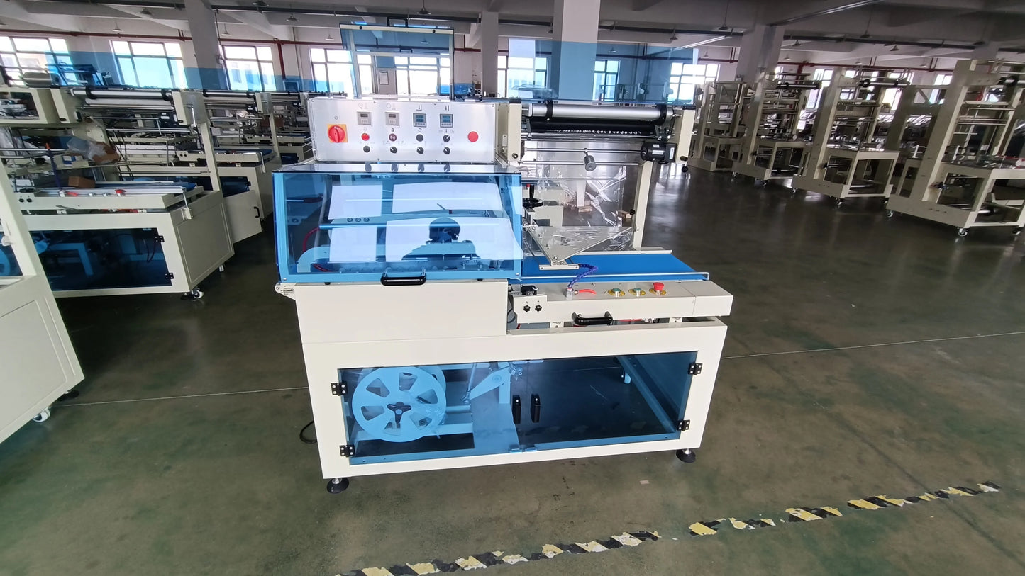 Hipac Newest Gift Carton Box Case Soap Egg Packing Plastic POF Film L Sealer Tunnel Wrapping Automatic Shrink Packaging Machine