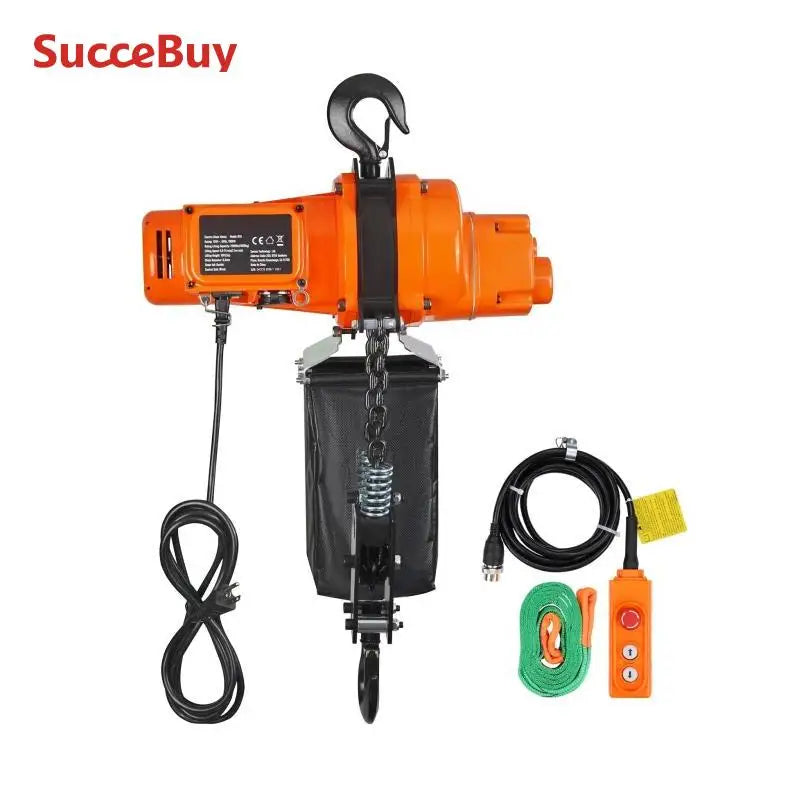 SucceBuy 2200 lbs Electric Chain Hoist Single Phase Overhead Lifting Crane with Chain 10 ft  Wired Remote Control for Garage