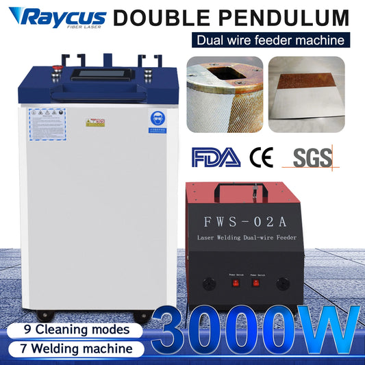 3000W Raycus 4 in 1 Laser Welding Cleaning Cutting Machine for all Metal with Dual Wire Feeder Machine Handheld Laser Welder