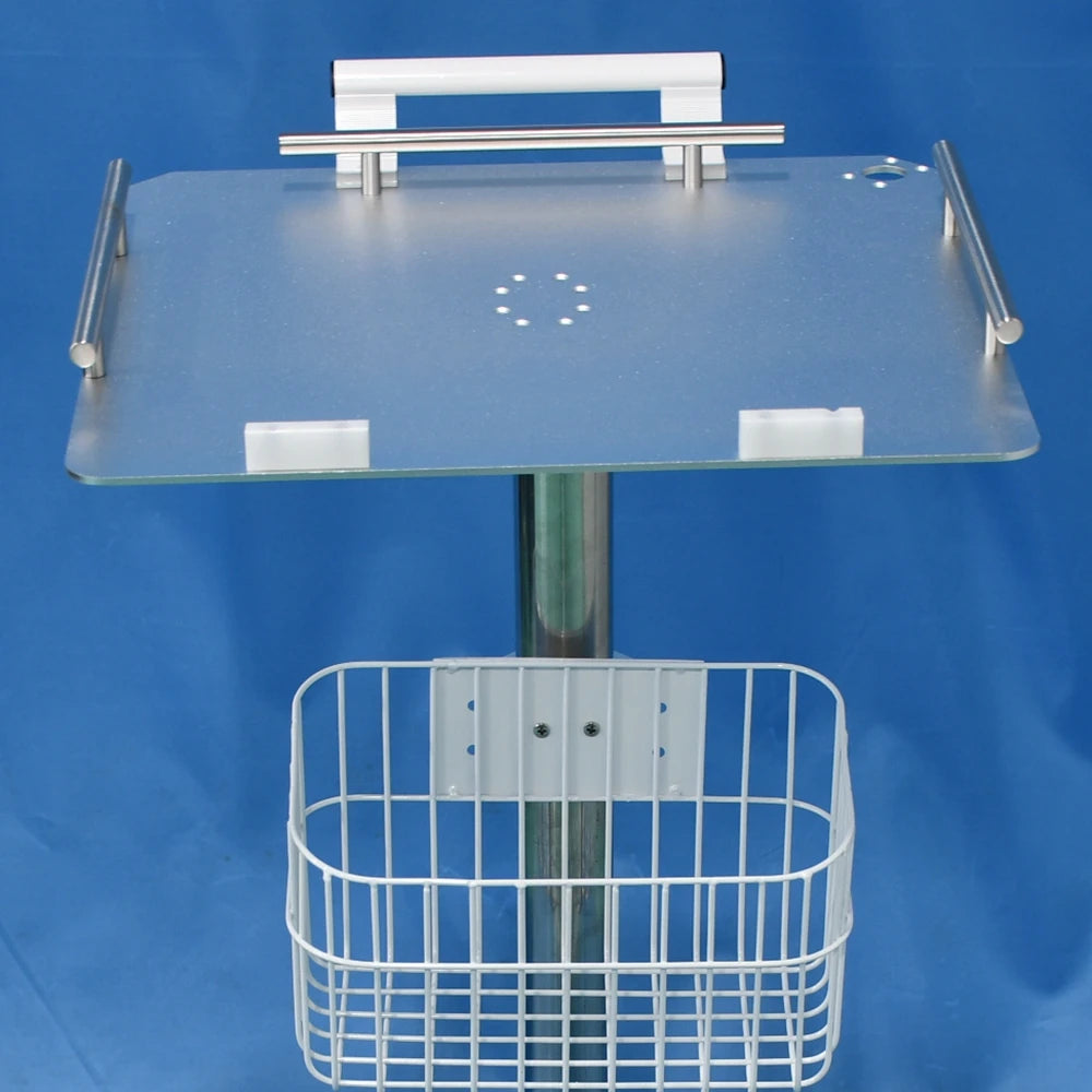 Trolley Therapeutic Equipment Medical Trolley Fetal Monitor Ekg Machine Cart with Big Platfrom  Hanger Ecg Trolley