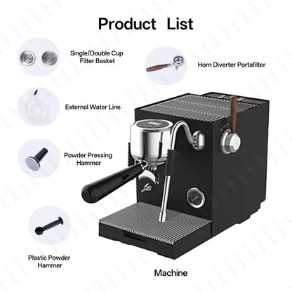 CAFOVO E120 9Bar Commercial Dual Boiler Espresso Machine ULKA Pump OPV System with OLED Display for Cafe Coffee Maker 220V