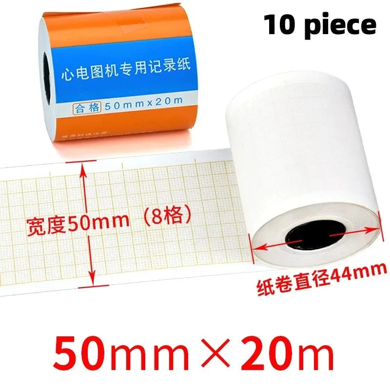 Recording Paper of Electrocardiogram ECG EKG Machine 50mm*20m/80mm*20/110mm*20m /210mm Electrocardiograph Thermal Printer Paper