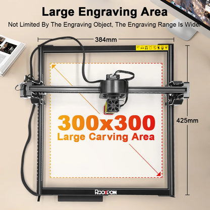 RDDSPON Laser Engraver 2.5W 7W Optical Power CNC Wood Router Engraving Machine Woodworking DIY Portable Cutter Printer 300*300mm