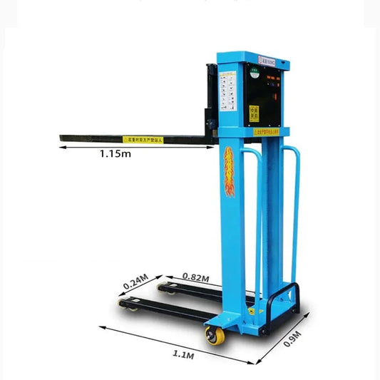 1.6M 500/1000KG Household Electric Lifting Remote Control Forklift Portable Stacker Hand Propelled Handling Forklift Customized