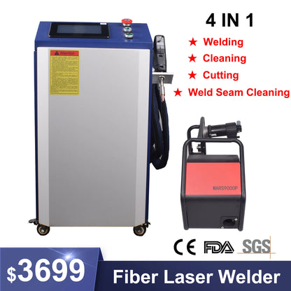 1500W 4 in 1 Fiber Laser Welding Cleaning Cutting Soldering Machine RECI Handheld Laser Welder for All Metal Rust Removal Clean