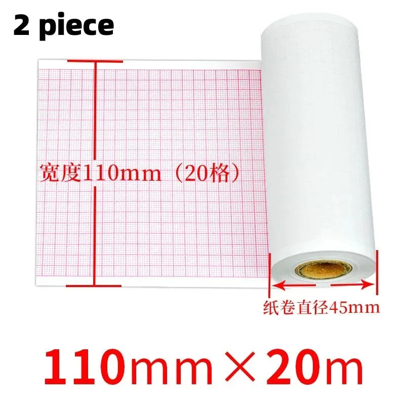 Recording Paper of Electrocardiogram ECG EKG Machine 50mm*20m/80mm*20/110mm*20m /210mm Electrocardiograph Thermal Printer Paper