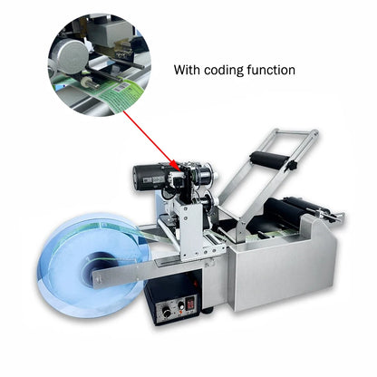 Semi-automatic labeling machine round bottle desktop labeling machine self-adhesive glass bottle small label coating machine