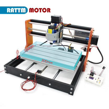 【EU】CNC 3018 PRO 7000W Router Milling Machine with Laser Engraver Module,Limit Switches,Emergency-Stop,Machine for Wood Carving