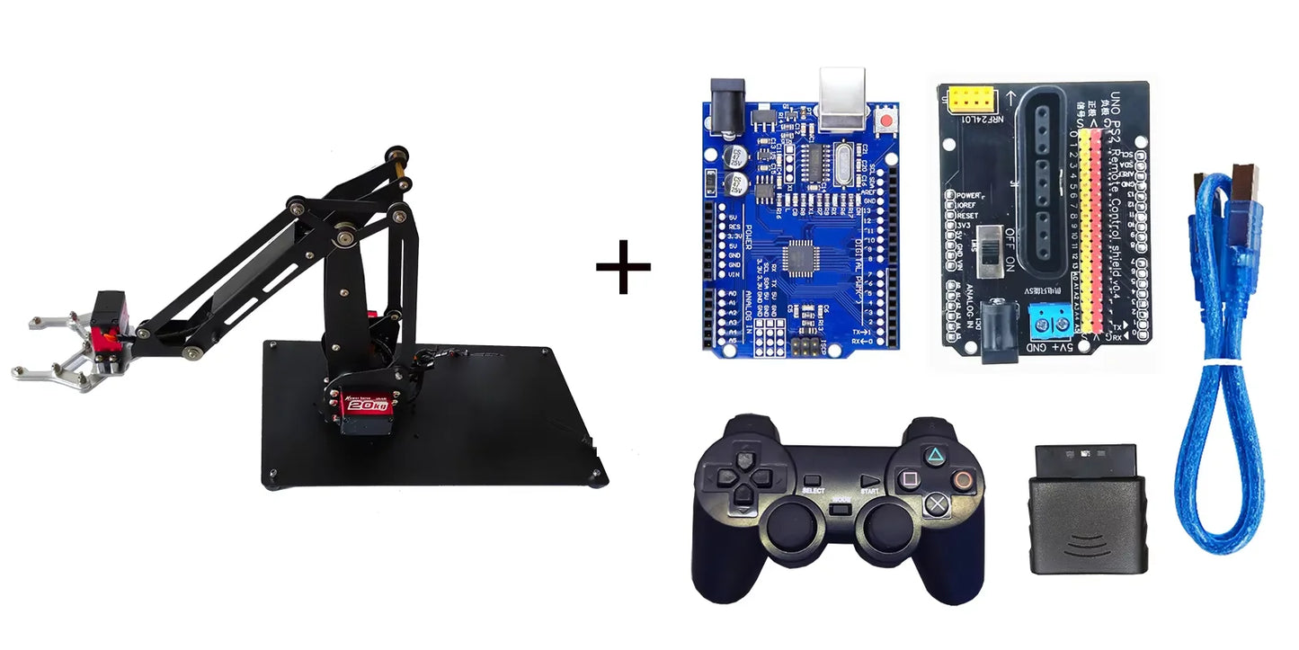 4 DOF Robot Arm with Metal Rotating Big/Small Base For Arduino ESP32 Robot DIY Kit Manipulator Claw Programmable Robot Projects